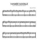 Téléchargez l'arrangement pour piano de la partition de Yankee Doodle en PDF
